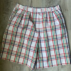 Vintage Boston Traveler : high waist plaid shorts